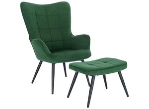 4063425137108 - Relaxsessel Lehnstuhl Sessel Polstersessel mit Hocker grün - grün - Woltu