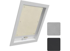 4063425138891 - Thermo Dachfenster Rollo ohne Bohren Sonnenschutz Verdunkelungsrollo mit Saugnäpfen Thermorollo Hitzeschutz für Dachfenster 96x120 cm Beige - beige