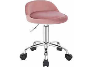 4063425139904 - Woltu - Bürohocker mit Rollen Drehhocker höhenverstellbar Sitzhöhe 43-545 cm rosa - rosa