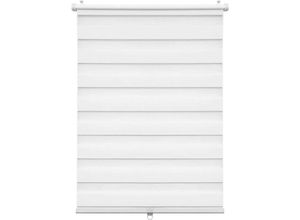 4063425146544 - Doppelrollo Klemmfix ohne Bohren Schnurlos Fensterrollo ohne Kettenzug Weiß 100x120 - Woltu