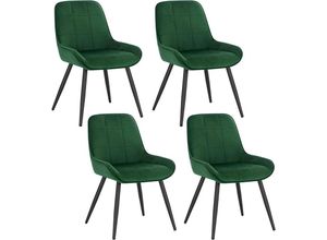 4063425147039 - Woltu - Esszimmerstühle 4er Set Polsterstuhl Samt Küchenstuhl gepolstert Akzentstuhl für Wohnzimmer Schlafzimmer Küche ergonomischer Stuhl mit