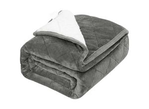 4063425147459 - Gewichtsdecke Therapiedecke Erwachsene 7kg doppelseitige schwere Decke aus Flanell Sherpa weiche Flauschige beschwerte Decke mit Glaskügelchen