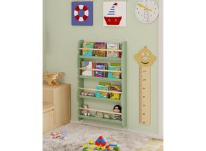 4063425158295 - Kinder Bücherregal Wandregal Bücher-Organizer mit 4 Ablagen Kinderregal für Buchaufbewahrung aus Kiefernholz E1 mdf für Kinderzimmer Spielzimmer