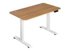 4063425158653 - Woltu - Höhenverstellbar Schreibtisch Elektrisch mit Tischplatte 120 x 60 cm und 4 Memory-Steuerungen Eiche + Weiß Gestell