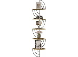 4063425161295 - Woltu - Eckregal Wandregal Hängeregal Schweberegal Regal für Wand mit Zickzack-Design 5 Ablagen für Wohnzimmer Schlafzimmer 20x125x20 cm