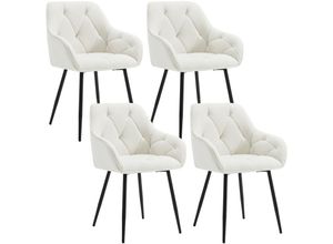4063425171782 - 4er Esszimmerstühle Gepolstertem Sitzfläche aus Samt Metallbeine Küchenstuhl mit Rückenlehne Armlehnen Polsterstuhl Esszimmer Wohnzimmer Creme - Woltu 4063425171782 - 4er Esszimmerstühle Gepolstertem Sitzfläche aus Samt Metallbeine Küchenstuhl mit Rückenlehne Armlehnen Polsterstuhl Esszimmer Wohnzimmer Creme - Woltu