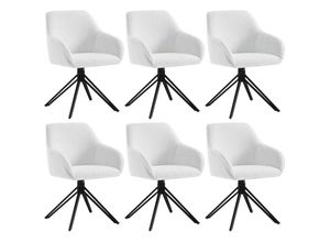 4063425177531 - Esszimmerstühle 6er Set Armlehnstühle 360° drehbar Polsterstuhl Ergonomischer Stuhl mit Armlehnen für Esszimmer Wohnzimmer Lounge Chenille und Cord
