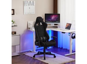 4063425180319 - Woltu - Gaming Stuhl Bürostuhl Ergonomisch Gaming Sessel 150 kg belastbar Computerstuhl mit Fußstütze Lendenkissen Armlehnen verstellbar Wippfunktion