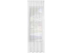 4063425182504 - 1er Gardinen Leinenoptik Vorhänge Halbtransparent Gardine mit Kräuselband für Schlafzimmer Wohnzimmer 135x225 cm Weiß - Weiß - Woltu