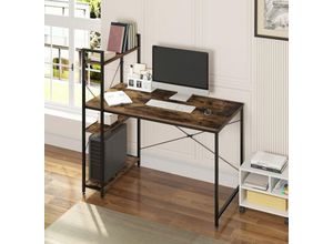 4063425186489 - Woltu - Schreibtisch Computertisch mit Regal Bürotisch Laptoptisch für Büro Home Office Schlafzimmer 120x64x120 cm Schmutzig - Schmutzig