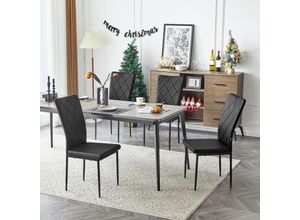 4063425188131 - 4er Esszimmerstühle mit hohe Rückenlehne Küchenstuhl Polsterstuhl gepolsterter Stuhl aus Kunstleder Metallbeine für Esszimmer Küche Wohnzimmer