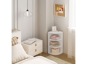 4063425192299 - Wandregal Eckregal Hängeregal 4 Etagen Schweberegal Bücherregal Küchenregal Wand für Wohnzimmer Schlafzimmer Küche Weiß - Weiß - Woltu