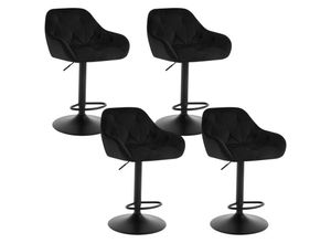 4063425193401 - Woltu - Barhocker 4er Set Barstühle höhenverstellbar Drehbare Hocker mit Samtbezug Thekenhocker mit Armlehmen und Fußstütze Tresenstuhl für Bar