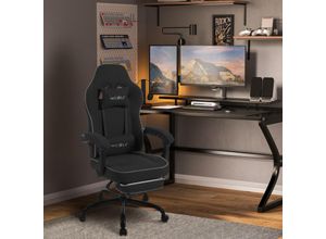 4063425209980 - Gaming Stuhl Ergonomischer Bürostuhl mit Taschenfederkissen Drehstuhl mit Kopfkissen Lendenkissen Fußstütze Tech-Stoff 150 kg Belastbarkeit