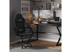 4063425210009 - Woltu - Gaming Stuhl Ergonomischer Bürostuhl mit Taschenfederkissen 150 kg Belastbarkeit Drehstuhl mit Kopfkissen Lendenkissen Fußstütze