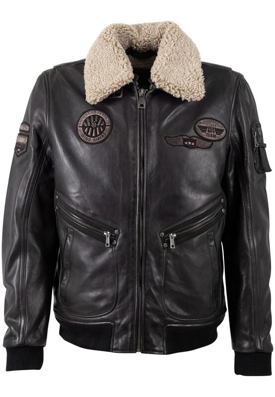 4063495385362 - MMStarpilot Lederjacke schwarz in L