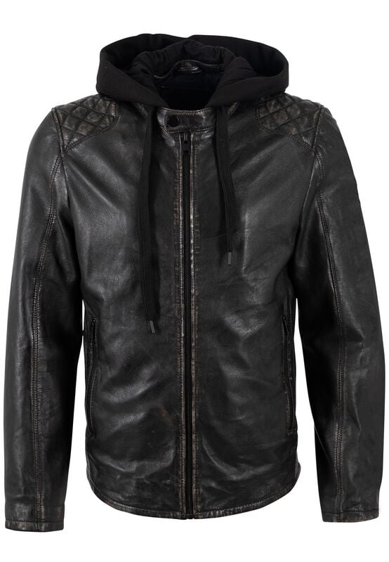 4063495385690 - MMHayato 2 Slimfit Lederjacke schwarz in M
