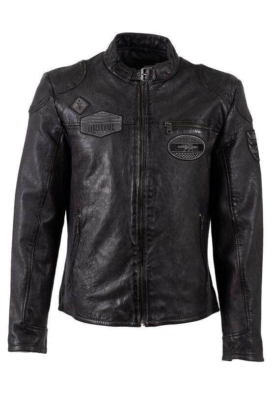 4063495386222 - MMKendrik Lederjacke schwarz in M