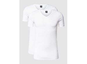 4063535114365 - HUGO BOSS T-Shirt mit V-Ausschnitt und Stretch im 2er-Pack