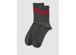 4063535997777 - HUGO Bodywear - 2er-Pack gerippte Crew-Socken in Grau