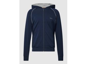 4063541183690 - BOSS Loungewear-Sweatjacke Logo-Stickerei Kapuze für Herren blau XL