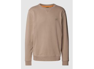 4063541412868 - BOSS Orange Sweatshirt Rippbündchen Logo-Patch für Herren braun M