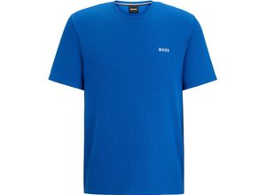 4063542066824 - BOSS Waffle Schlafshirt Logo-Detail für Herren blau L