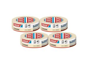 4063565026232 - Malerband classic im 4er Pack - Abdeckband zum Abkleben bei Malerarbeiten - lösungsmittelfrei rückstandslos entfernbar - 4 Rollen je 50 m - beige