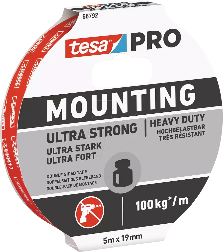 4063565115356 - Mounting pro Ultra Strong 66792-00001-00 Montageband Weiß (l x b) 5 m x 19 mm 1 St - Tesa