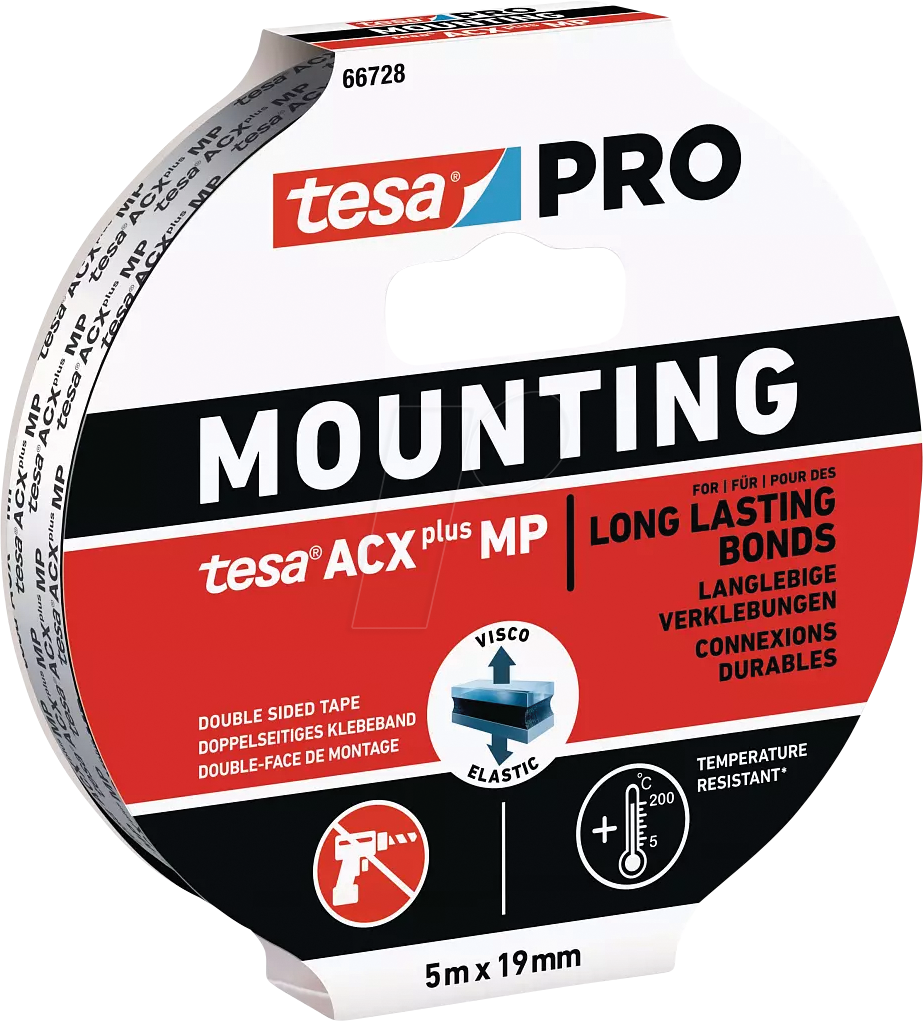 4063565115417 - TESA 66728-1 - Montageband tesa PRO ACXplus MP 5 m x 19 mm schwarz