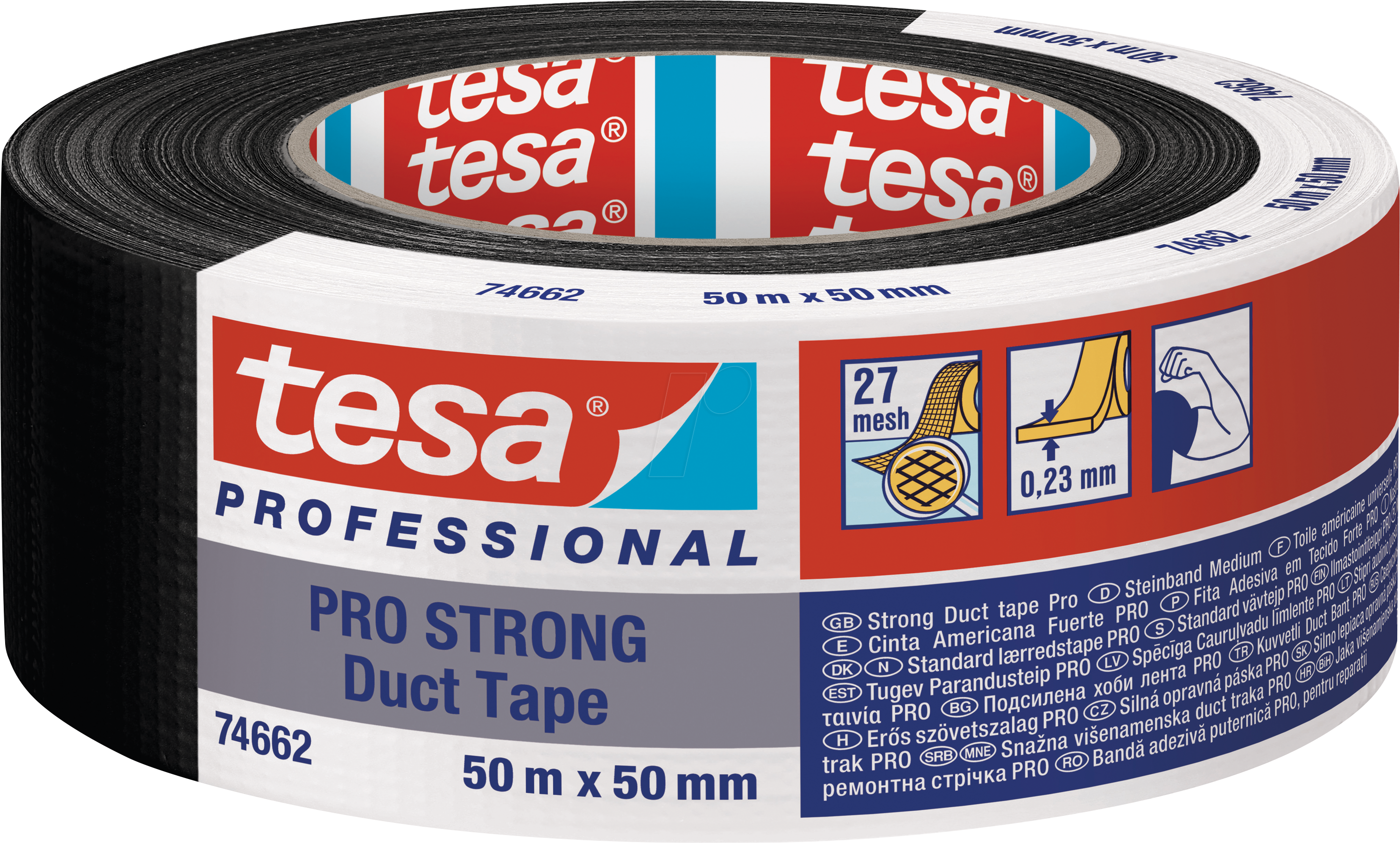 4063565117893 - Duct tape pro-strong 74662-00002-00 reparaturband schwarz (l x b) 50M x 50MM 1ST - Tesa