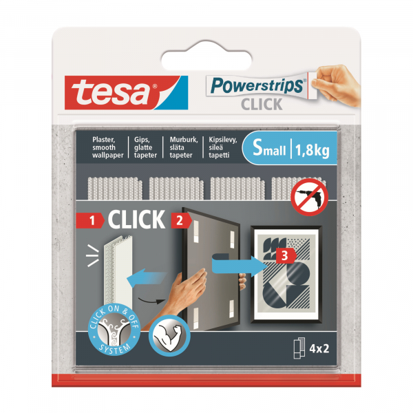 4063565398520 - tesa Powerstrips SMALL Klebestreifen für max 18 kg 20 x 60 cm 4 St