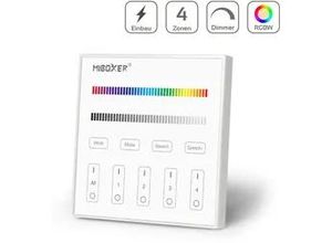 4063592006771 - MiBoxer RGBW Wandschalter 4 Zonen Einbau Dimmen Schalten Farbsteuerung 230V Ansc