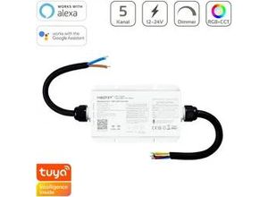 4063592010853 - MiBoxer RGB+CCT Smart WiFi LED Controller IP67 5 Kanal 12 24V WiFi Tuya Alexa Go