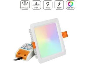 4063592010891 - MiBoxer RGB+CCT LED Einbaustrahler eckig weiss 9W 120x120mm 24GHz WiFiready FUT