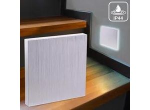 4063592021637 - LED Treppenleuchte IP44 eckig Alu-gebürstet - Lichtfarbe Kaltweiß 15W - Lichta