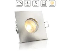 4063592023662 - Einbauspot IP65 eckig - Farbe Edelstahl - LED Leuchtmittel GU10 5W warmweiß d