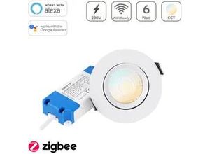 4063592025482 - MiBoxer Zigbee 30 CCT LED Einbaustrahler rund weiss 6W Ø90mm DW2-06A-ZB