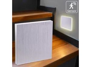 4063592029510 - LED Treppenleuchten mit Bewegungsmelder eckig alu-gebürstet 15W Lichtfarbe ausw