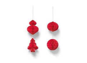 4063676976761 - 4er-Set Weihnachtsbaumschmuck - Rot