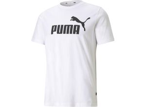 4063697398726 - PUMA® T-Shirt ESS Logo Tee Baumwolle Logo-Print für Herren weiß XL