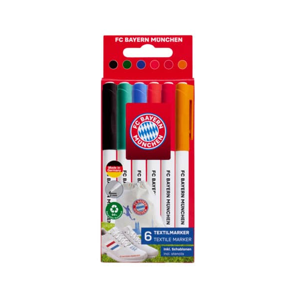 4063711962070 - 31948 Textilmarker 6er-Set 4063711962070 FC BAYERN 6 Stück