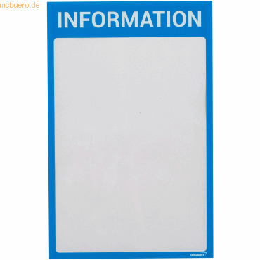 4063722201885 - DIN A4 Inforahmen Magnetisch Blau PET (Polyethylenterephthalat) 8890I07 225 (B) x 352 (H) cm 5 Stück