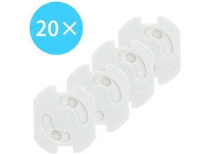 4063758040649 - - Klebe Steckdosen Abdeckung in weiss – 20er Set Steckdosenschutz zum Kleben mit Drehmechanik - white