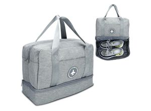 4063758125681 - - Wasserfeste Reisetasche in grau – Geräumige Textil Tasche aus wasserabweisendem Oxford Gewebe - grey