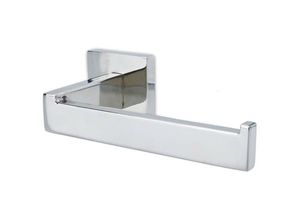 4063758126206 - - Toilettenpapierhalter in silber – Schlichte Edelstahl Papierhalterung ohne Ablage zum Bohren - grey