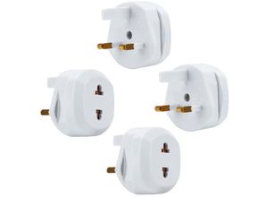 4063758126381 - - 4x Steckdosen Adapter in weiss – 4er Set uk Typ g auf usa Typ a Steckdosen Stromadapter - white