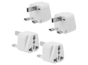 4063758126398 - - 4x Steckdosen Adapter in weiss – 4er Set uk Typ g Steckdosen Stromadapter - white