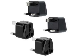 4063758126442 - - 4x Steckdosen Adapter in schwarz – 4er Set uk Typ g Steckdosen Stromadapter - black