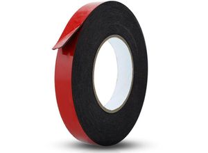 4063758194410 - - Doppelseitiges Schaumklebeband Schwarz - Größe 12mmx30m - black